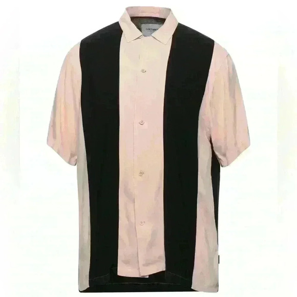 CARHARTT WIP LANE VACATION SHIRT SIZE XS COLOR BLACK/PEACH - Picture 1 of 10